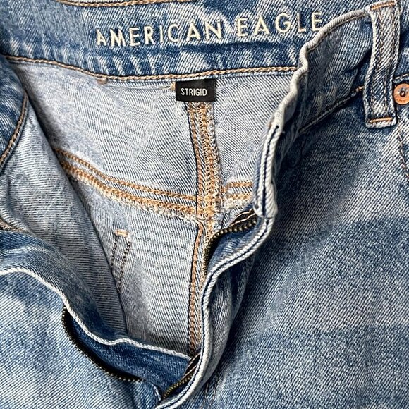 American Eagle Strigid Highest Rise Baggy Distressed Straight Jean 20 Reg #22 - Picture 5 of 8